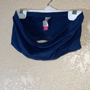 Juniors navy blue bandeau or tube top no padding size small 3-5 junior womens